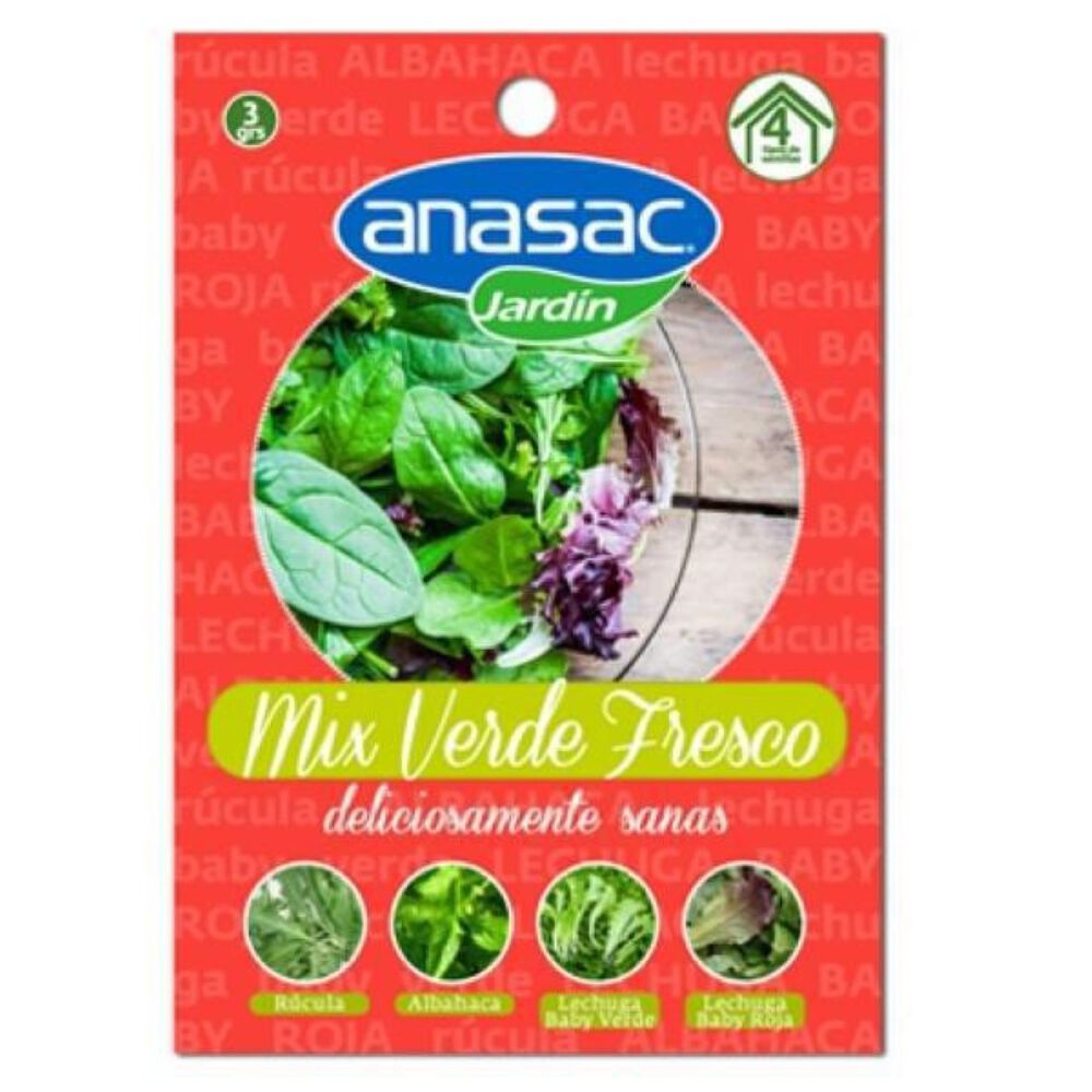 Anasac Semilla Mix Verde Fresco 3grs image number 0.0